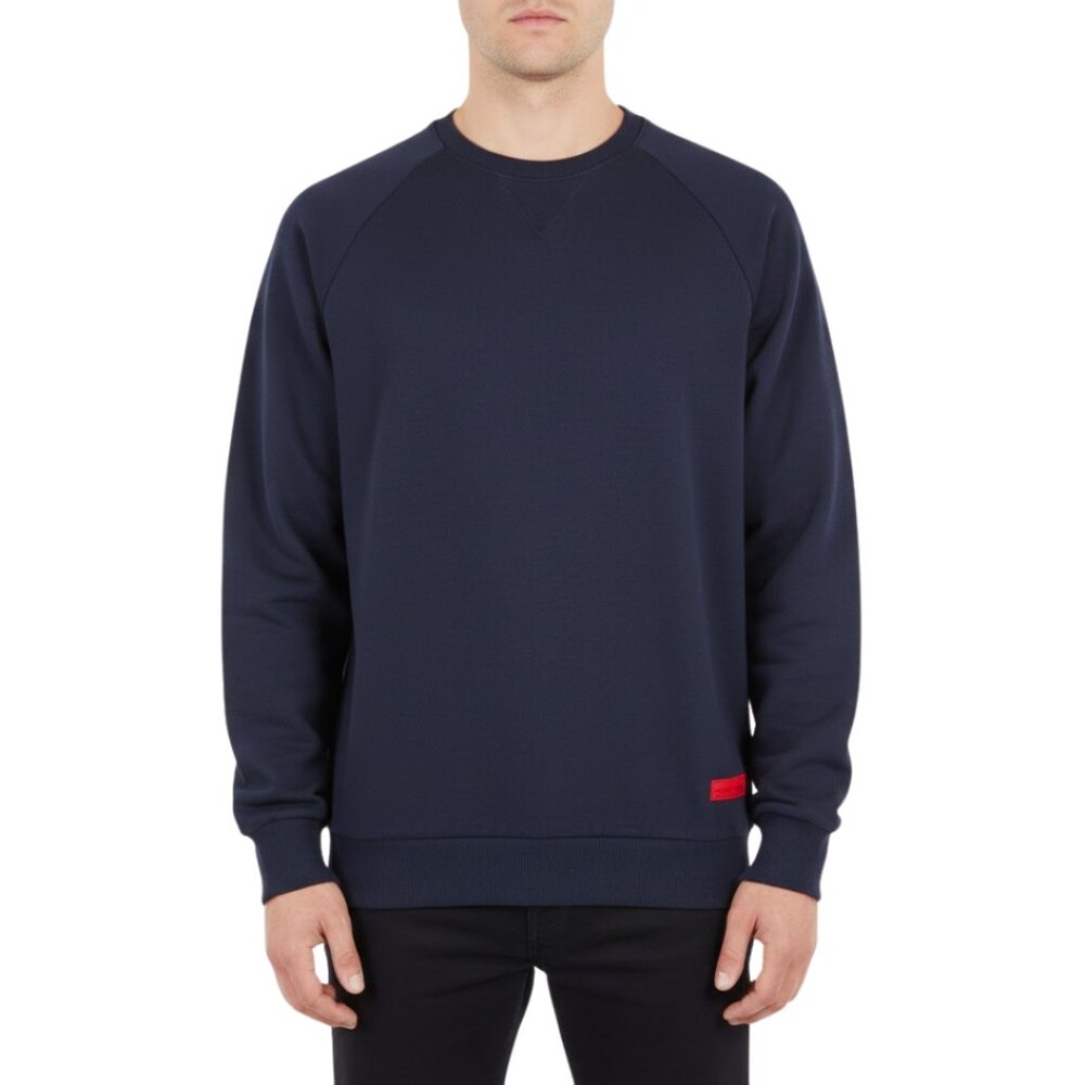NWT Breezy Men’s Navy Crewneck Sweatshirt‎ Cotton Blend Minimalist Streetwear L